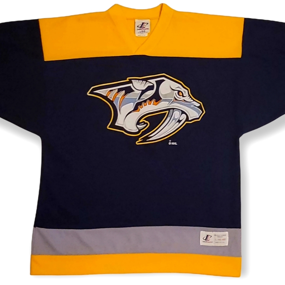 Vtg 90's NASHVILLE PREDATORS LOGO ATHLETIC Hockey Jersey